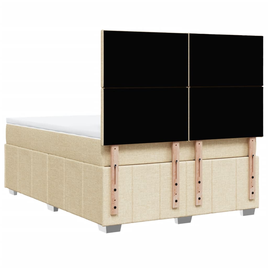 Giroletto a Molle con Materasso Crema 140x19 cm in Tessuto
