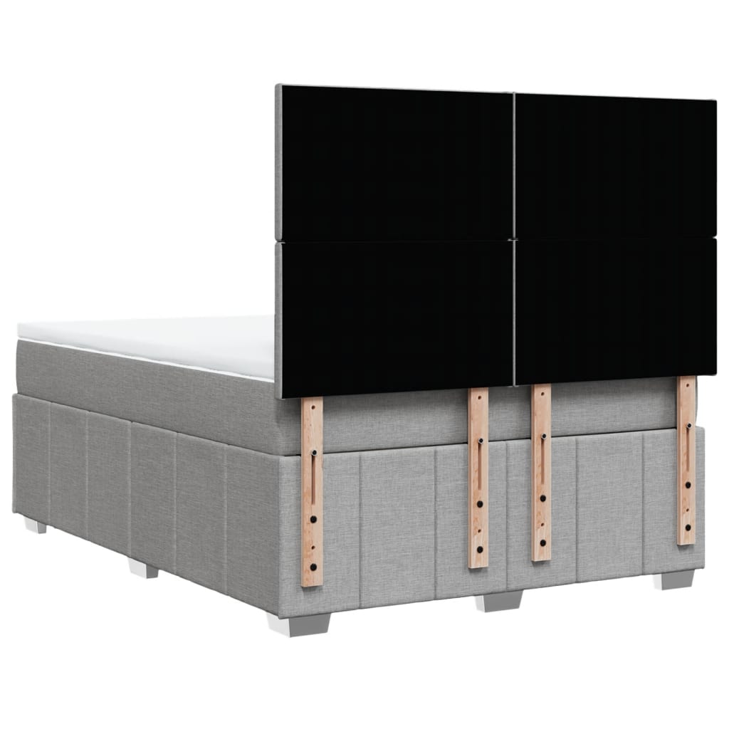Giroletto a Molle con Materasso Grigio Chiaro 140x200cm Tessuto