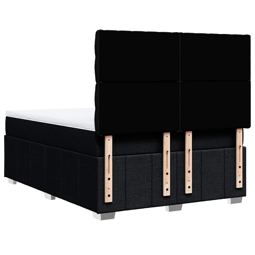 Giroletto a Molle con Materasso Nero 140x200 cm in Tessuto