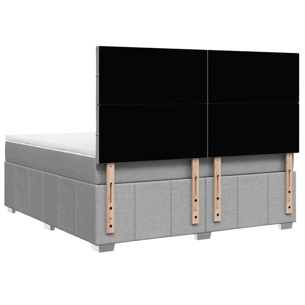 Giroletto a Molle con Materasso Grigio Chiaro180x200 cm Tessuto