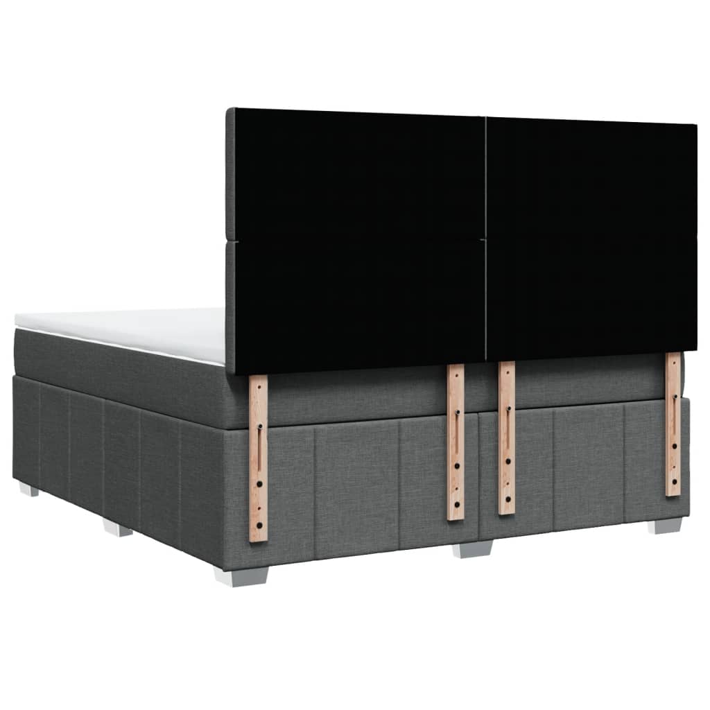 Giroletto a Molle con Materasso Grigio Scuro 180x200 cm Tessuto