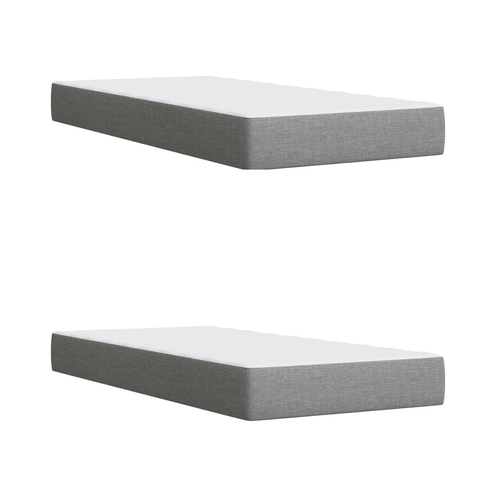 Giroletto a Molle con Materasso Grigio Chiaro 200x200cm Tessuto | homemem39