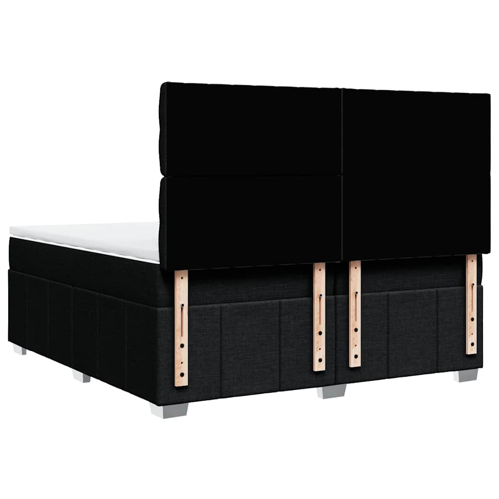 Giroletto a Molle con Materasso Nero 200x200 cm in Tessuto