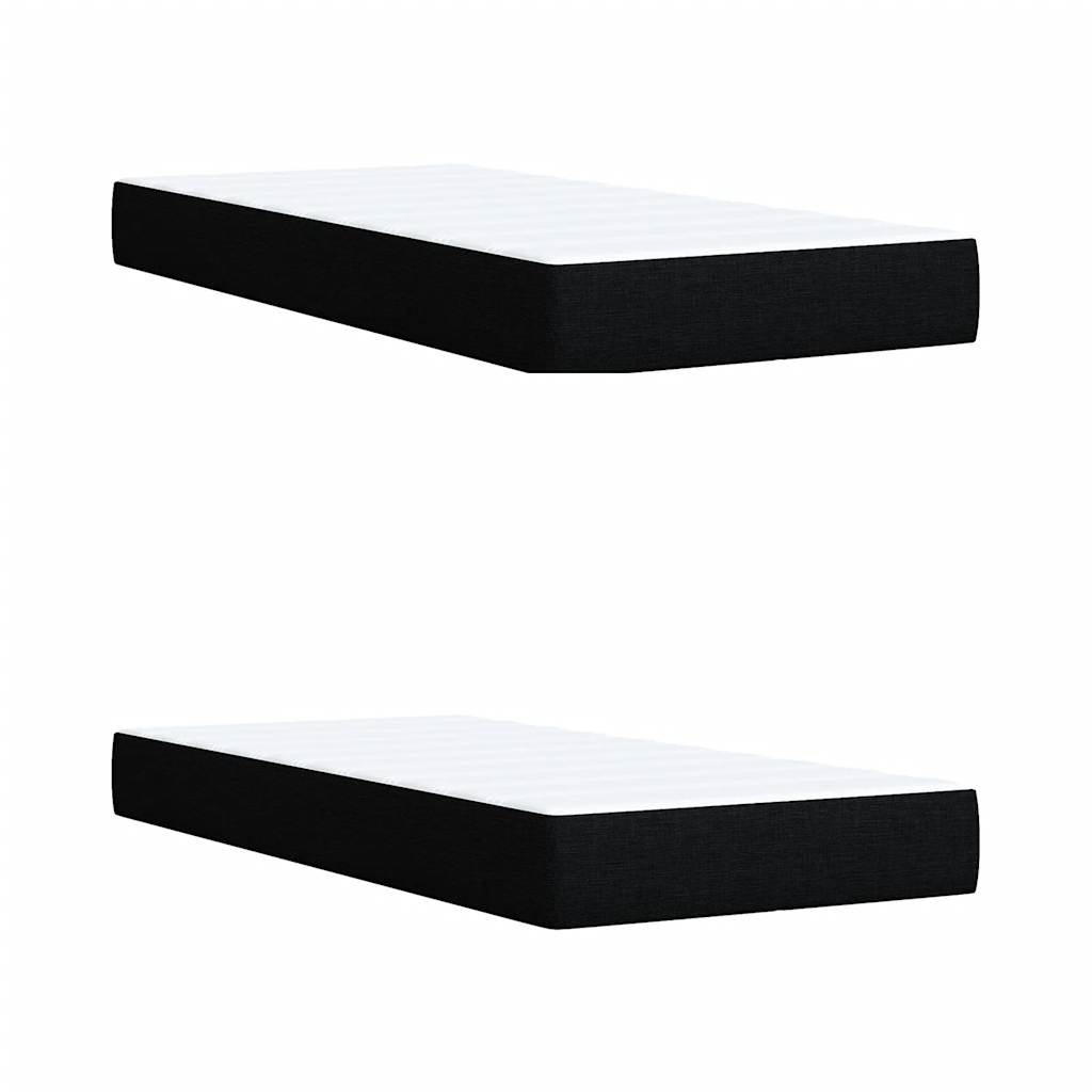 Giroletto a Molle con Materasso Nero 200x200 cm in Tessuto | homemem39