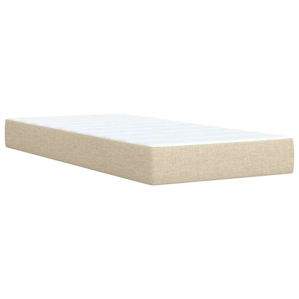 Giroletto a Molle con Materasso Crema 90x190 cm in Tessuto | homemem39