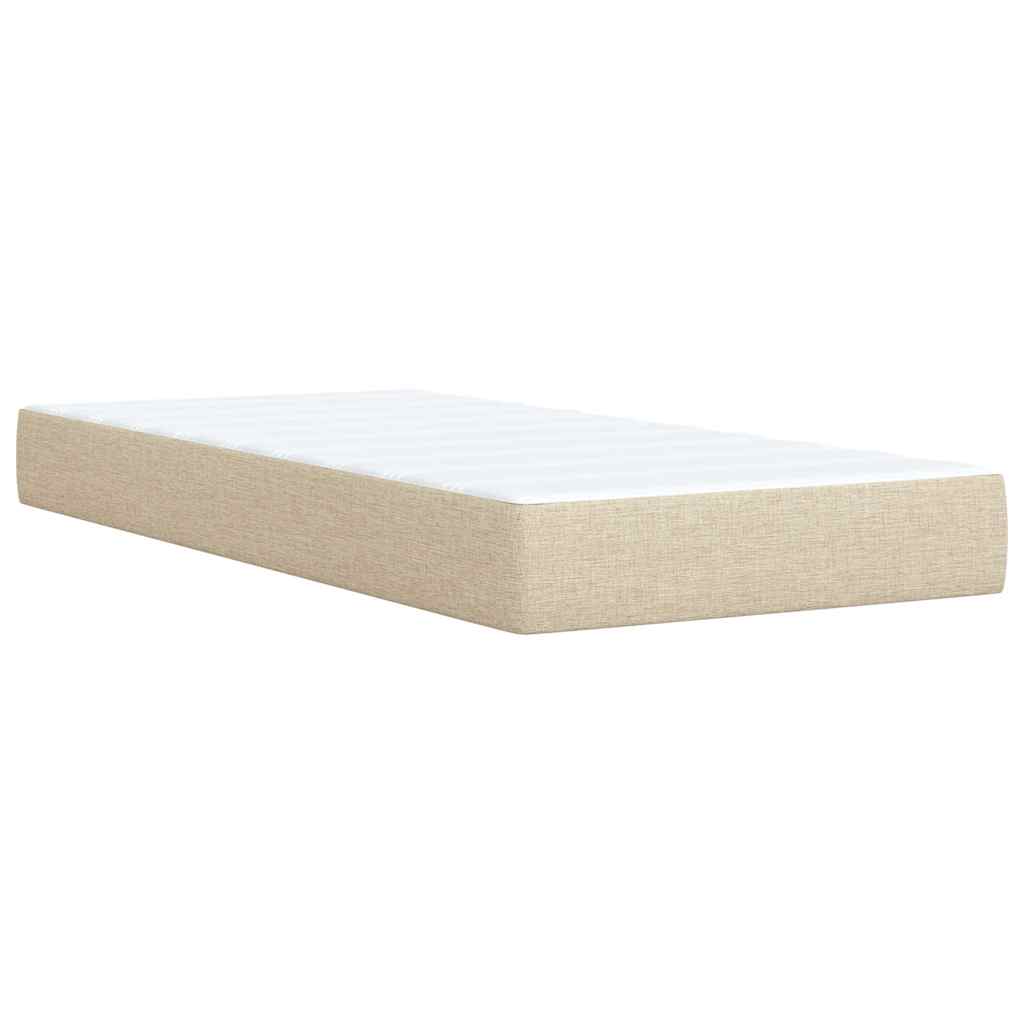 Giroletto a Molle con Materasso Crema 90x190 cm in Tessuto | homemem39