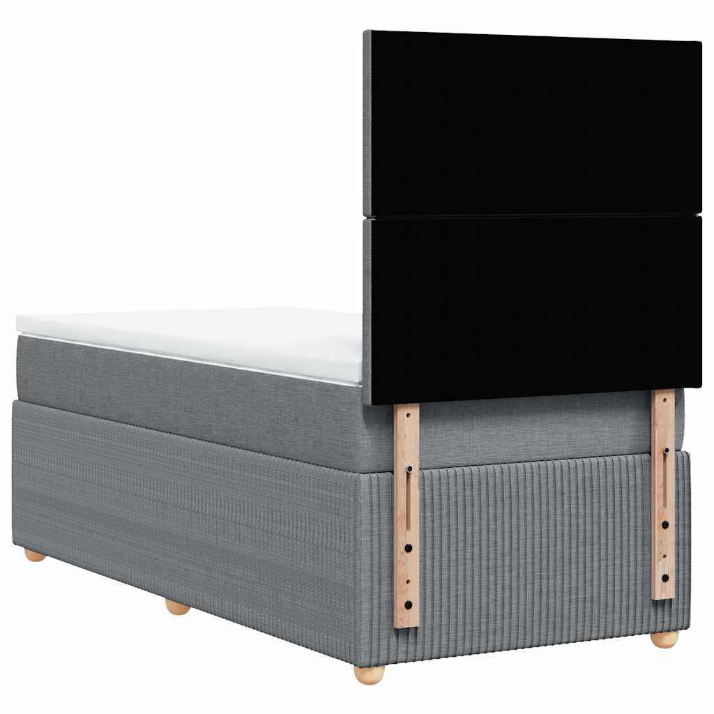 Giroletto a Molle con Materasso Grigio Chiaro100x200 cm Tessuto