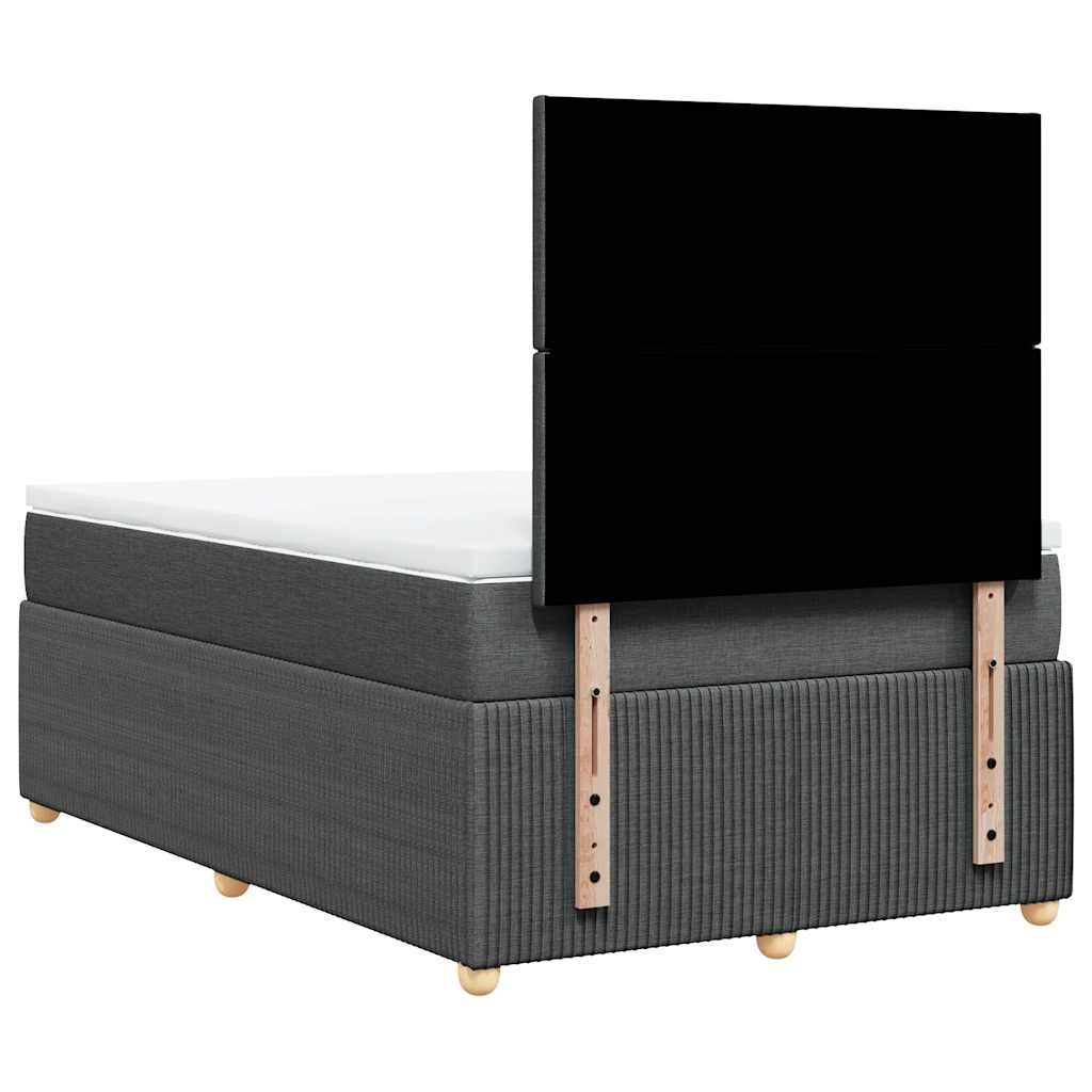 Giroletto a Molle con Materasso Grigio Scuro 120x190cm Tessuto