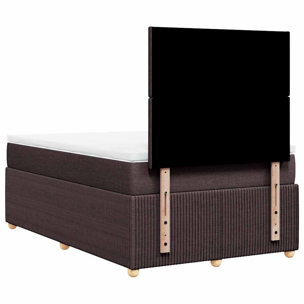 Giroletto a Molle con Materasso Marrone Scuro 120x190cm Tessuto