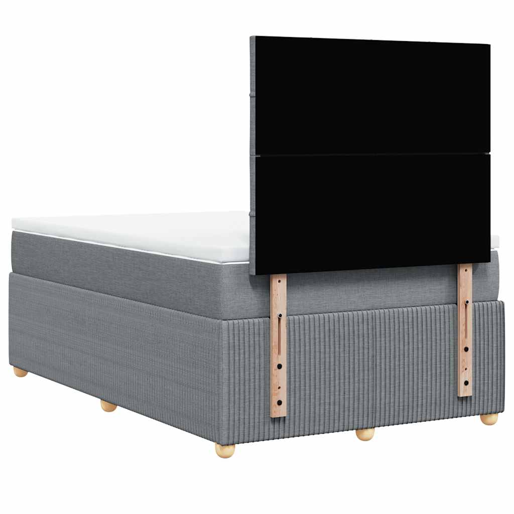 Giroletto a Molle con Materasso Grigio Chiaro 120x190cm Tessuto