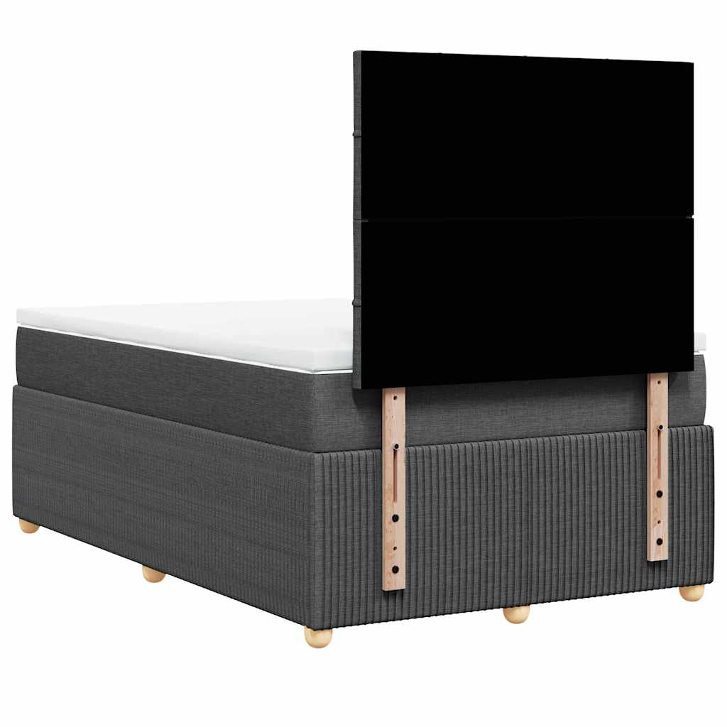 Giroletto a Molle con Materasso Grigio Scuro 120x190cm Tessuto