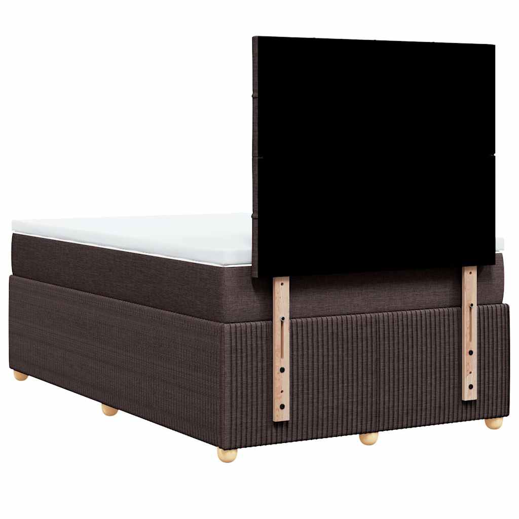 Giroletto a Molle con Materasso Marrone Scuro 120x190cm Tessuto