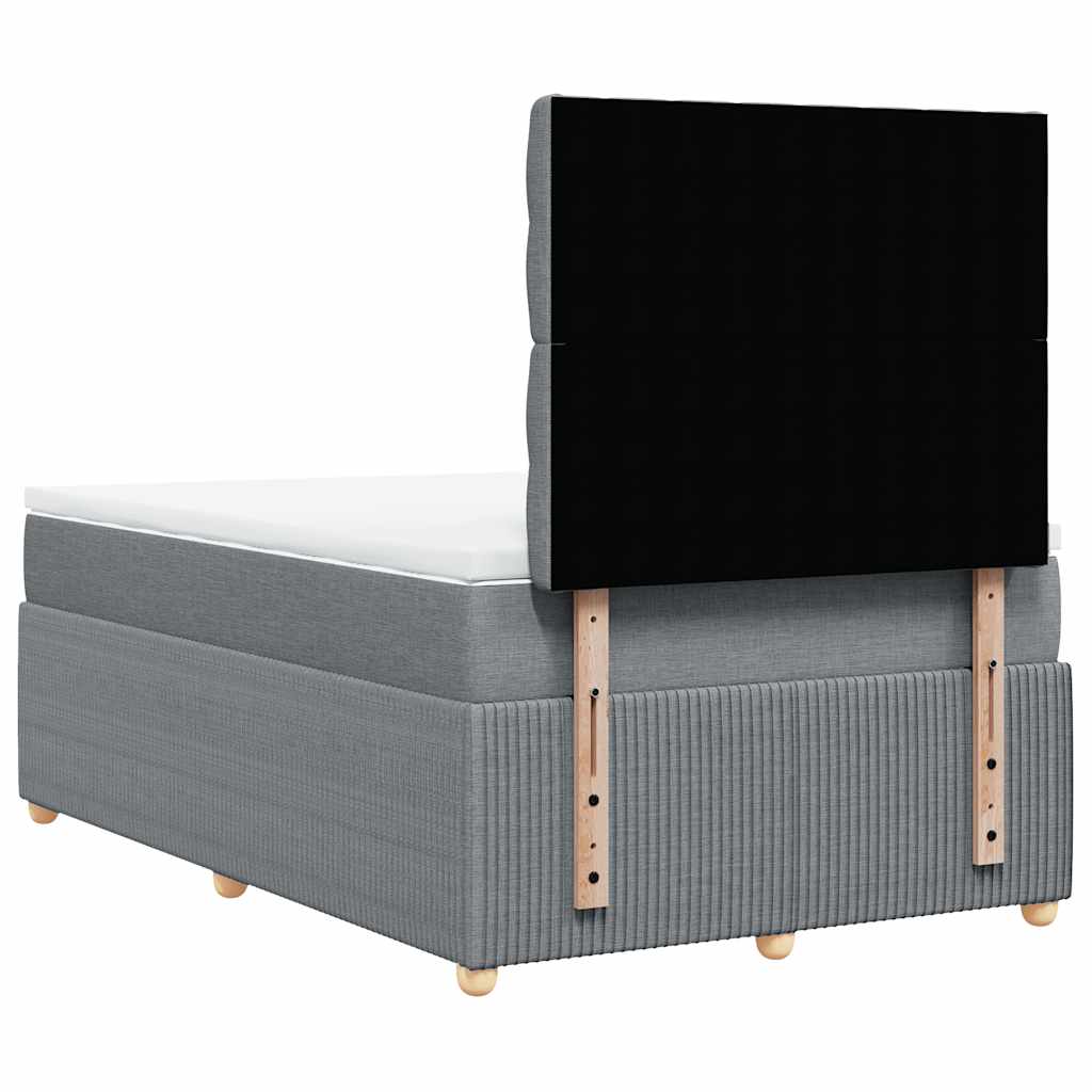 Giroletto a Molle con Materasso Grigio Chiaro 120x190cm Tessuto