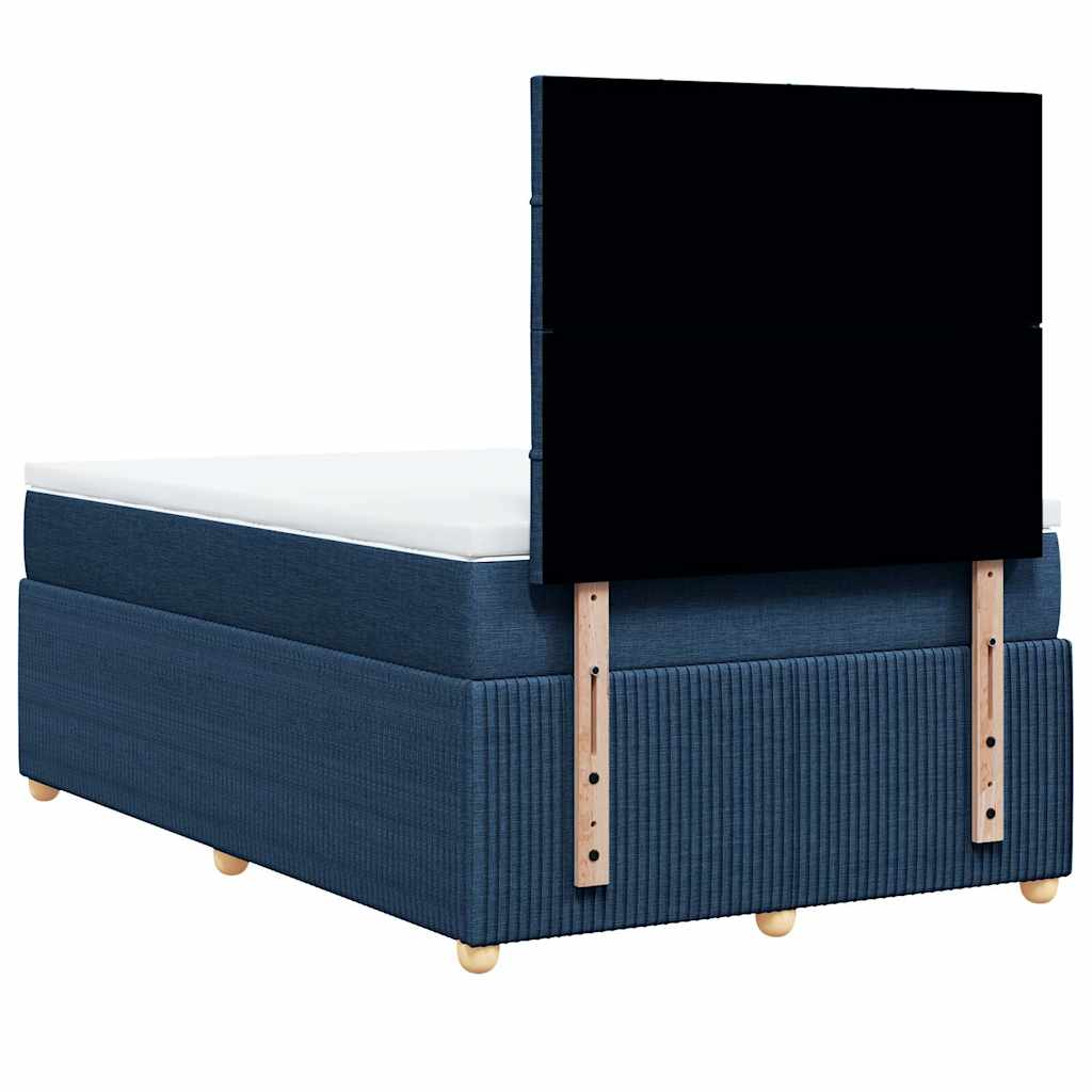 Giroletto a Molle con Materasso Blu 120x200 cm in Tessuto