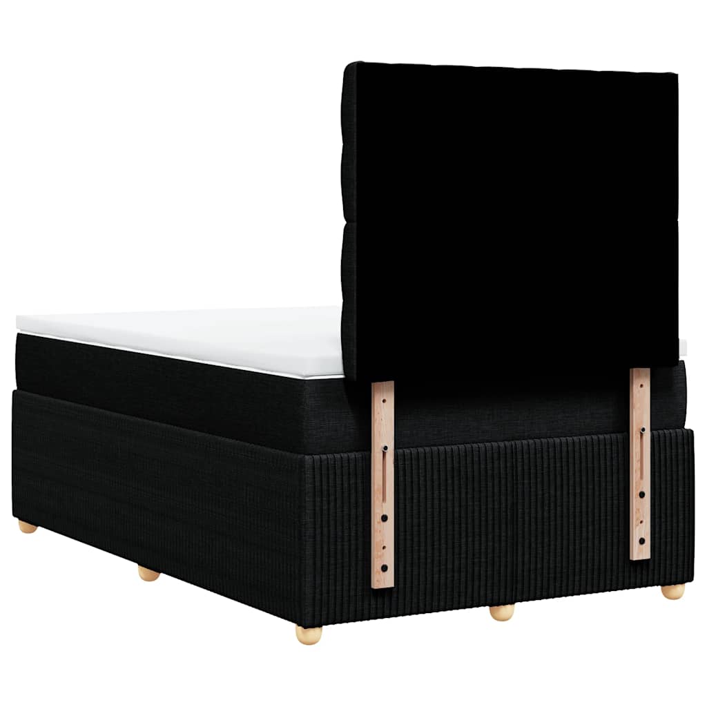 Giroletto a Molle con Materasso Nero 120x200 cm in Tessuto