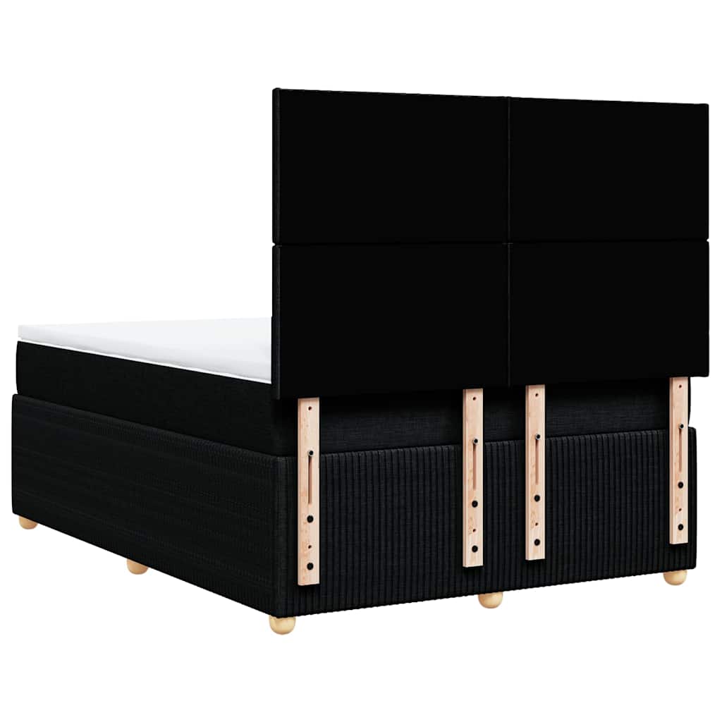 Giroletto a Molle con Materasso Nero 140x200 cm in Tessuto