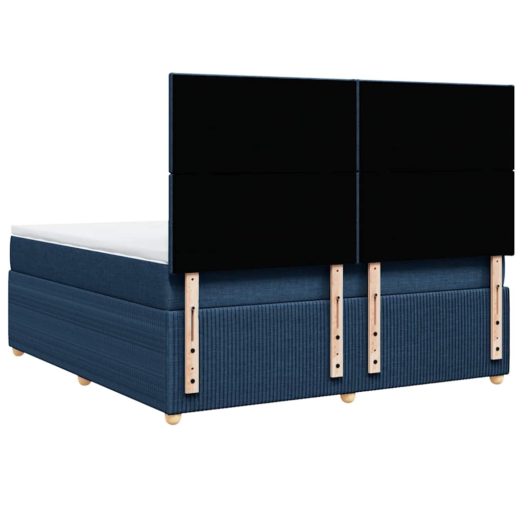Giroletto a Molle con Materasso Blu 180x200 cm in Tessuto