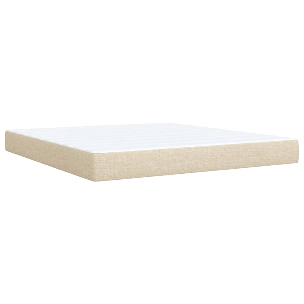 Giroletto a Molle con Materasso Crema 180x200 cm in Tessuto | homemem39