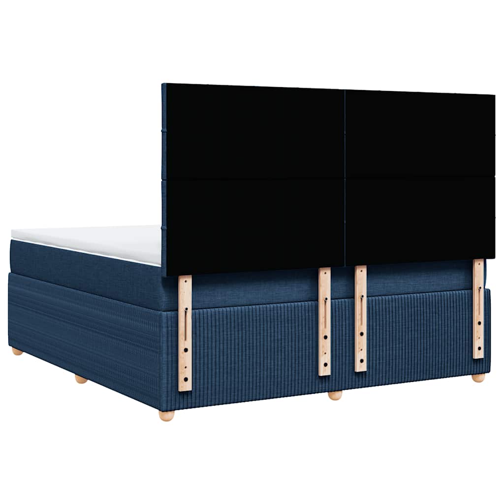 Giroletto a Molle con Materasso Blu 180x200 cm in Tessuto