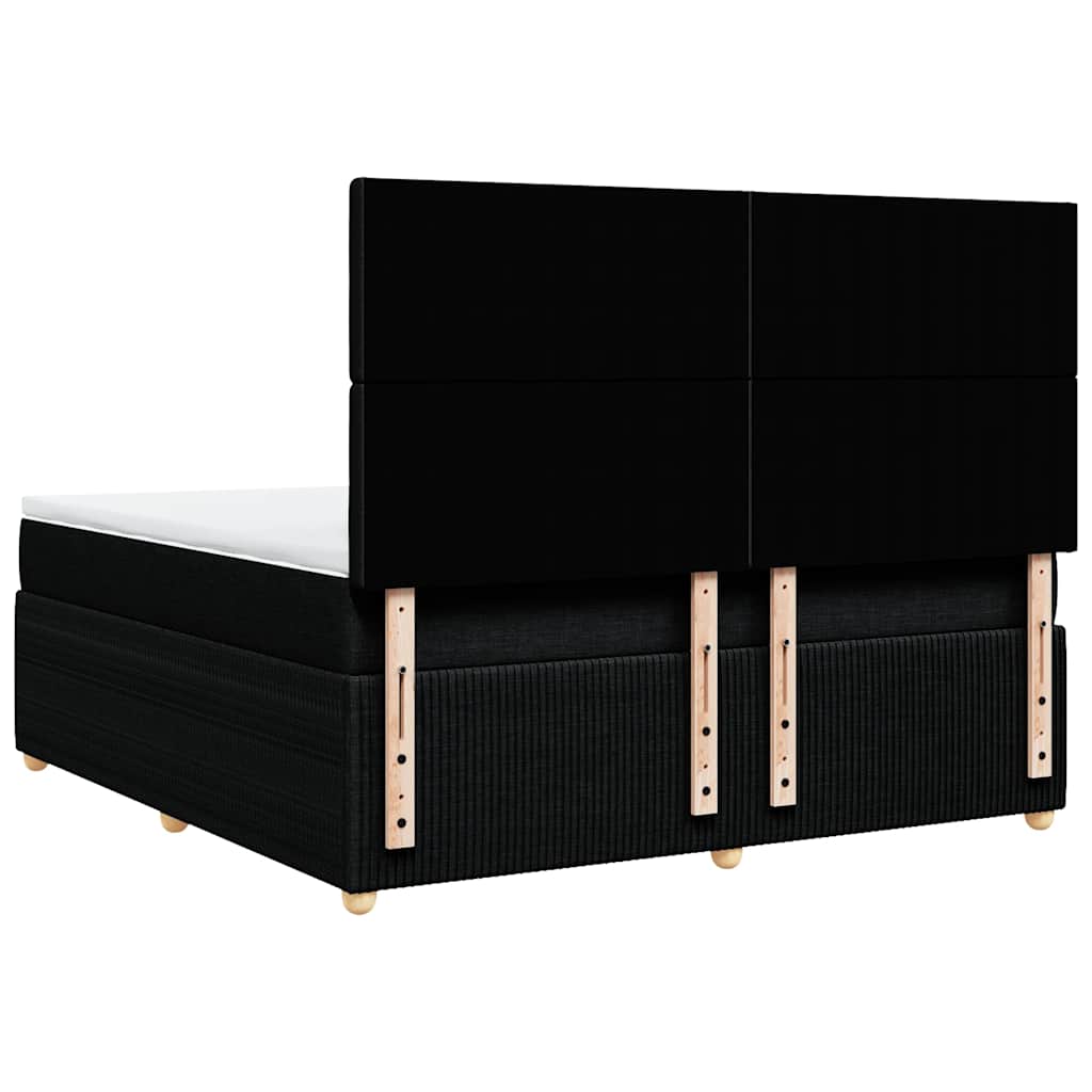 Giroletto a Molle con Materasso Nero 180x200 cm in Tessuto