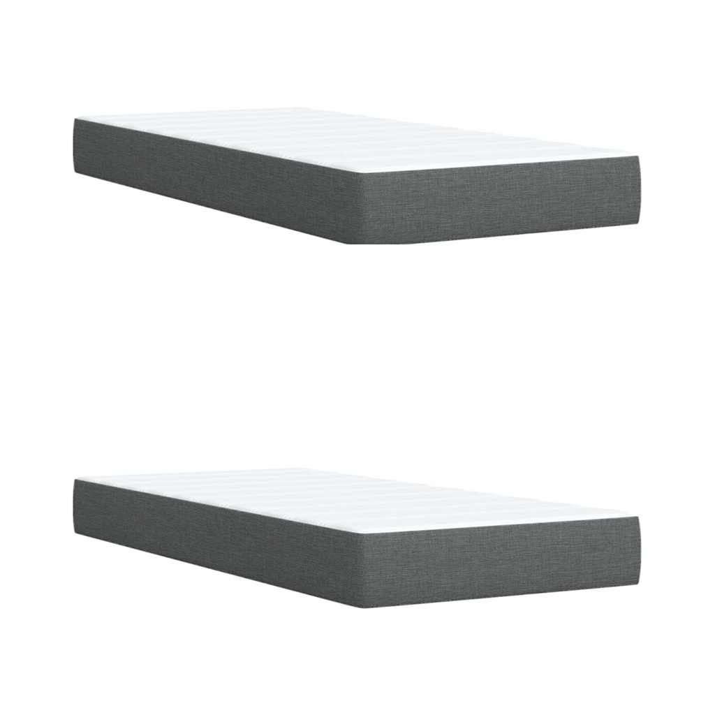 Giroletto a Molle con Materasso Grigio Scuro 200x200 cm Tessuto | homemem39