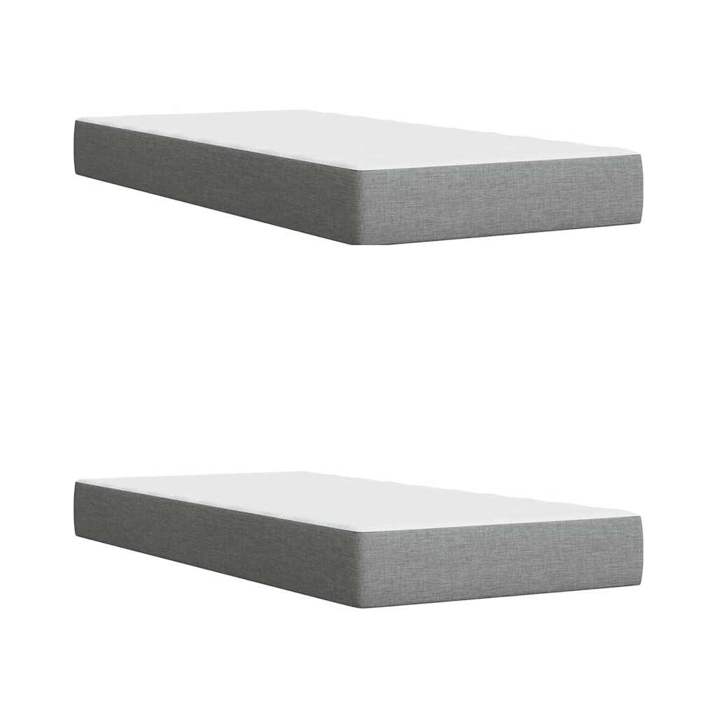 Giroletto a Molle con Materasso Grigio Chiaro 200x200cm Tessuto | homemem39