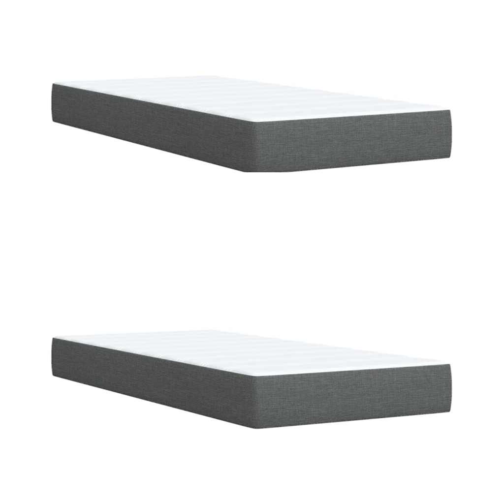 Giroletto a Molle con Materasso Grigio Scuro 200x200 cm Tessuto | homemem39