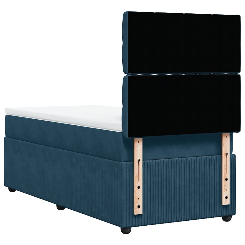 Giroletto a Molle con Materasso Blu 100x200 cm in Velluto