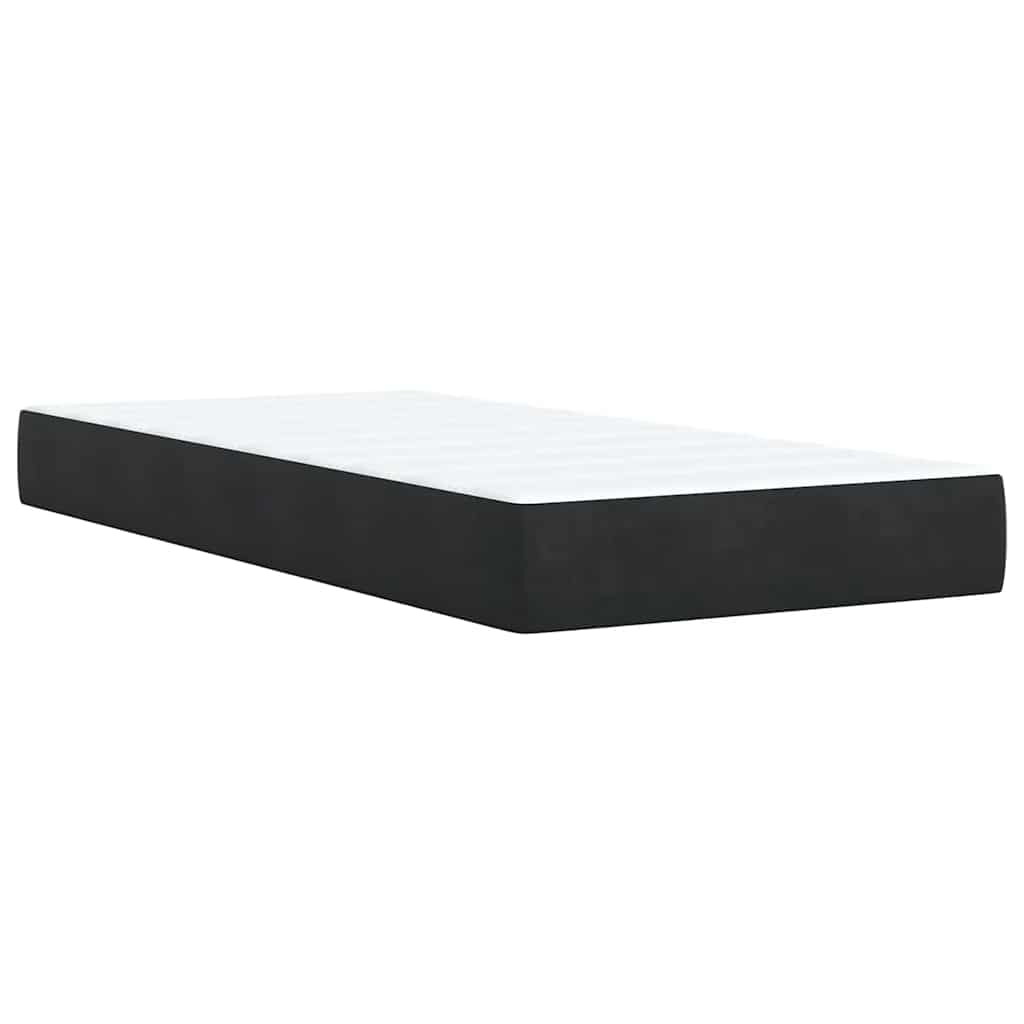Giroletto a Molle con Materasso Nero 100x200 cm in Velluto | homemem39