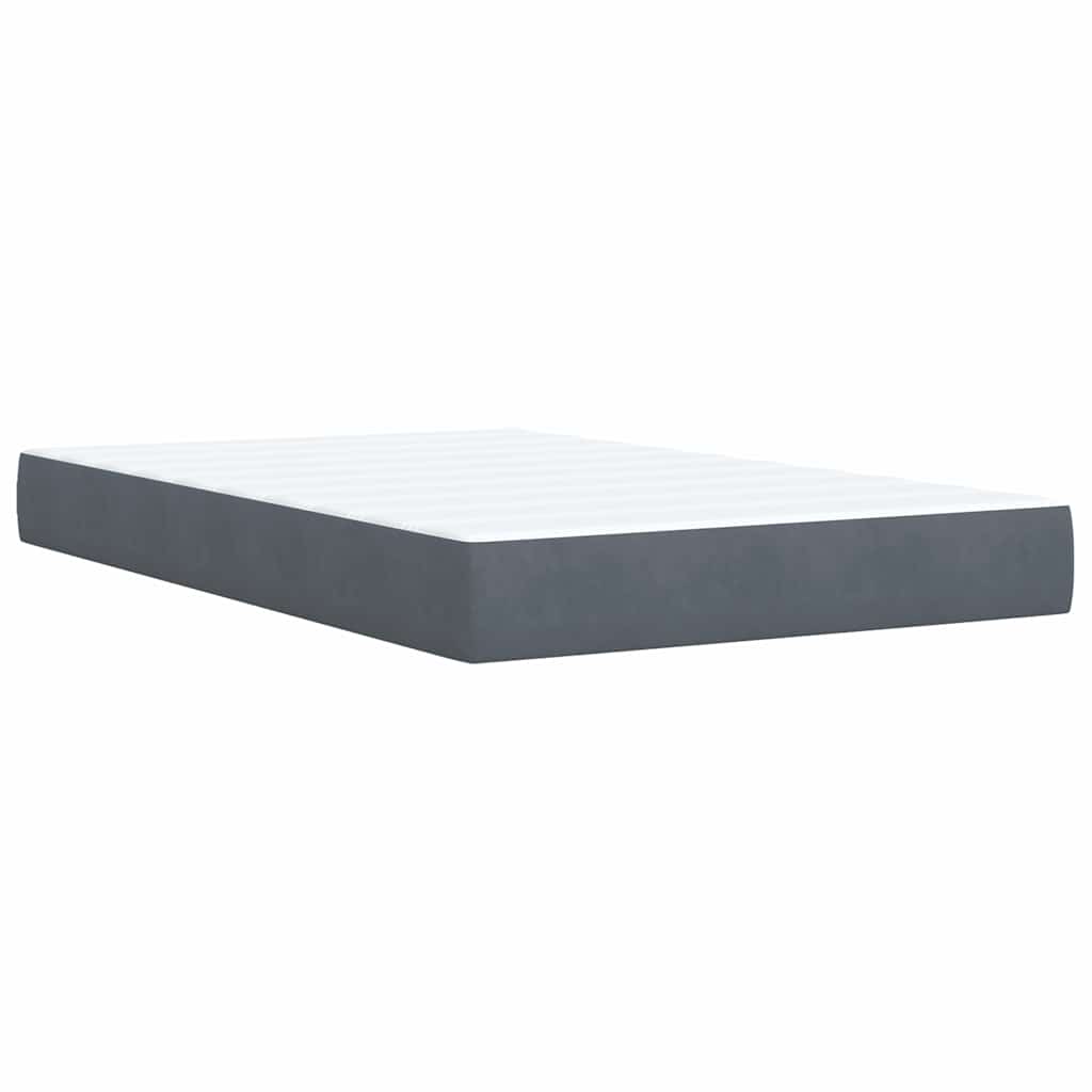 Giroletto a Molle con Materasso Grigio Scuro 120x190 cm Velluto | homemem39