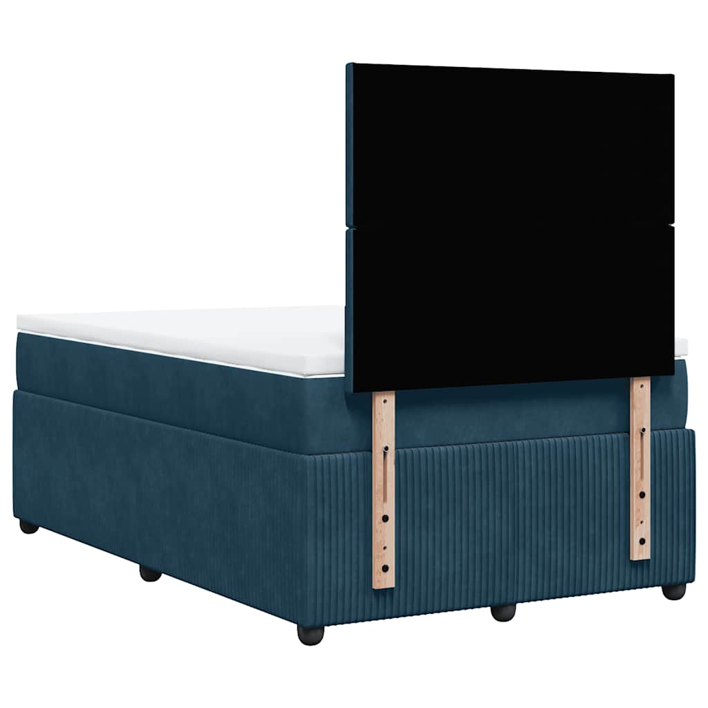Giroletto a Molle con Materasso Blu 120x190 cm in Velluto