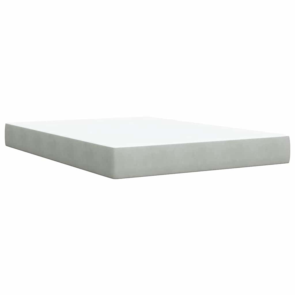 Giroletto a Molle con Materasso Grigio Chiaro 140x190cm Velluto | homemem39