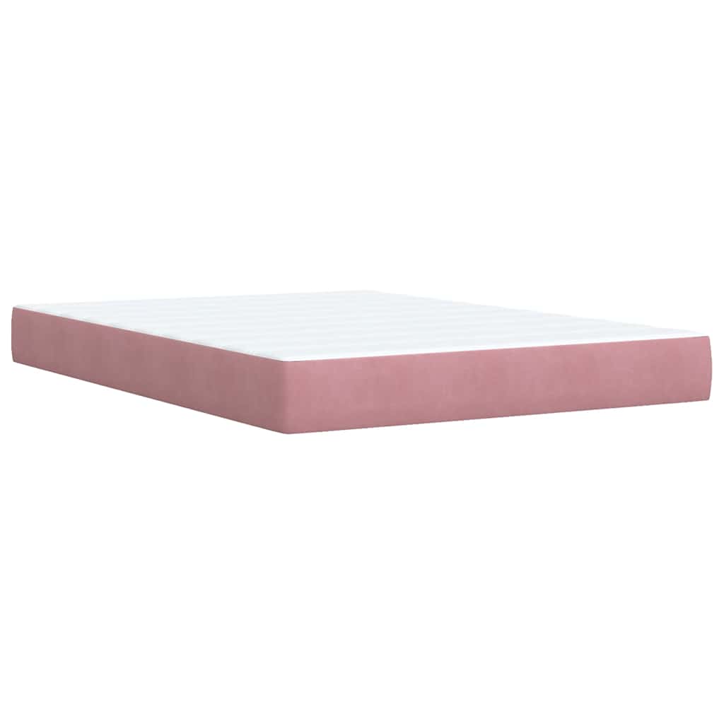 Giroletto a Molle con Materasso Rosa 140x190 cm in Velluto | homemem39