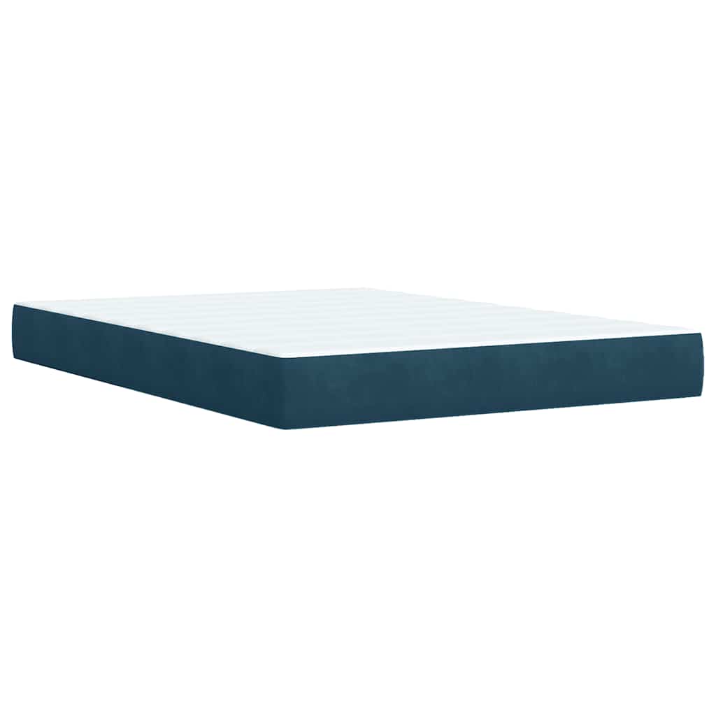 Giroletto a Molle con Materasso Blu 140x190 cm in Velluto | homemem39