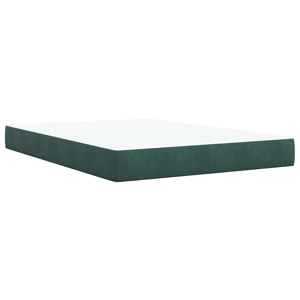 Giroletto a Molle con Materasso Verde Scuro 140x200 cm Velluto | homemem39