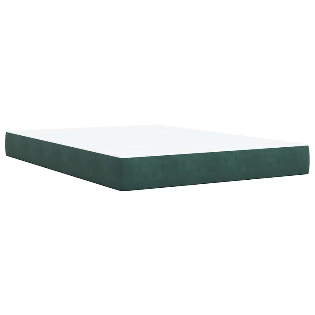 Giroletto a Molle con Materasso Verde Scuro 140x200 cm Velluto | homemem39