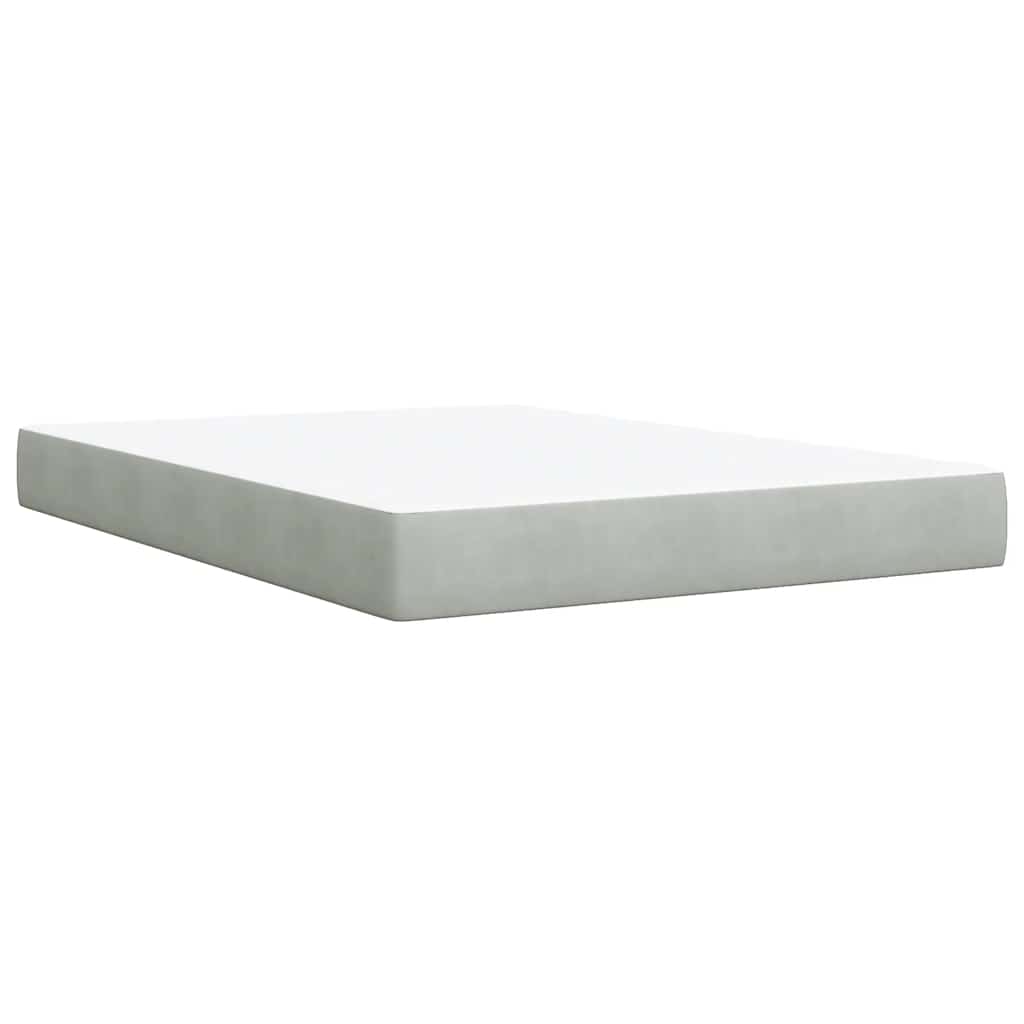 Giroletto a Molle con Materasso Grigio Chiaro 140x200cm Velluto | homemem39
