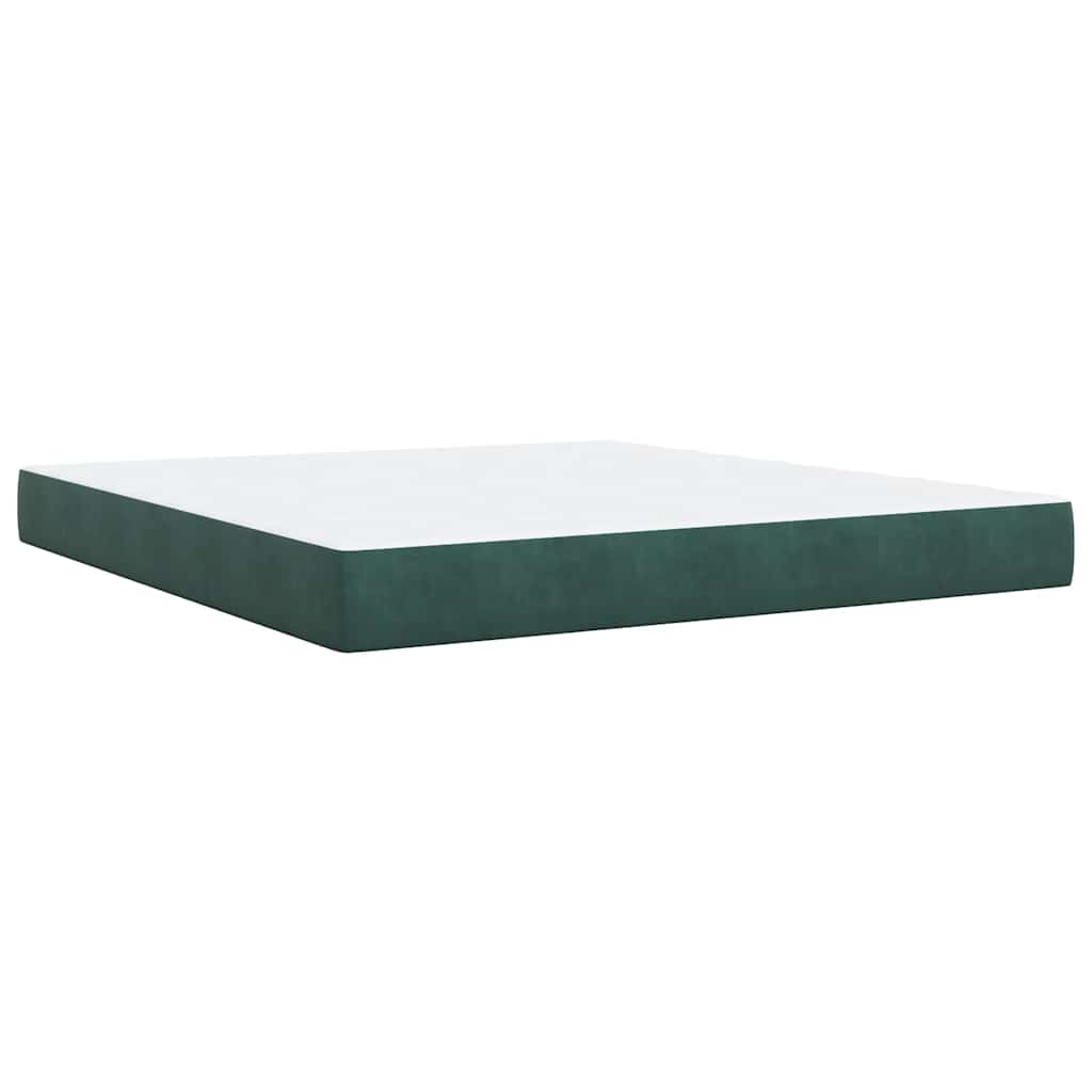 Giroletto a Molle con Materasso Verde Scuro 180x200 cm Velluto | homemem39