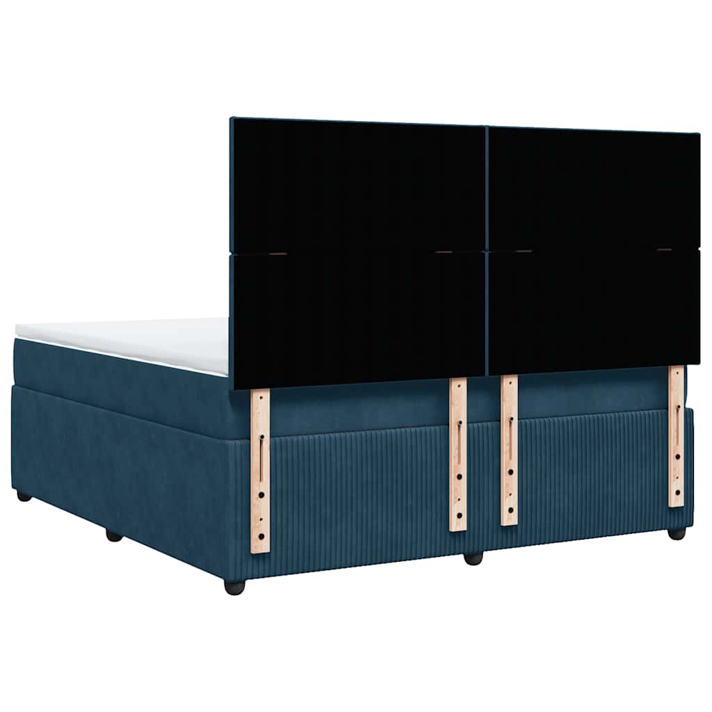 Giroletto a Molle con Materasso Blu 180x200 cm in Velluto