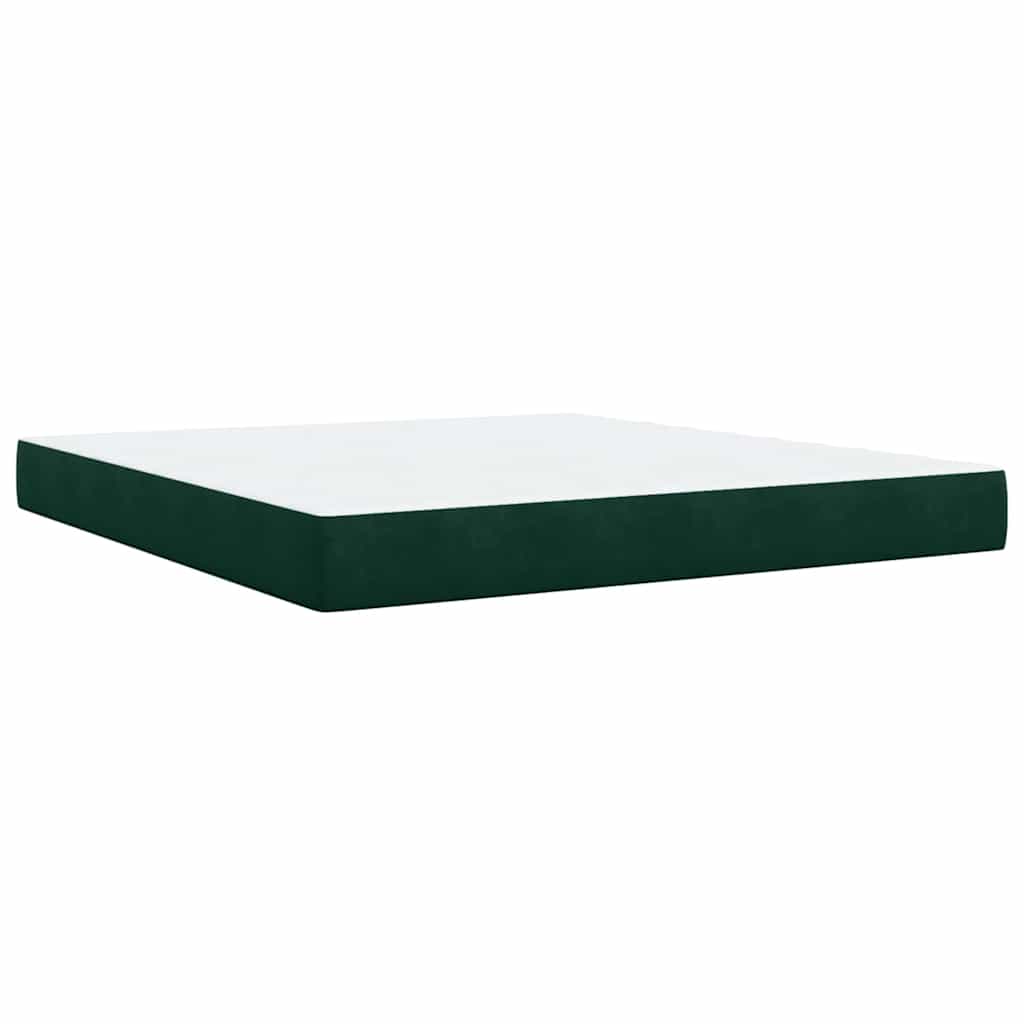 Giroletto a Molle con Materasso Verde Scuro 180x200 cm Velluto | homemem39