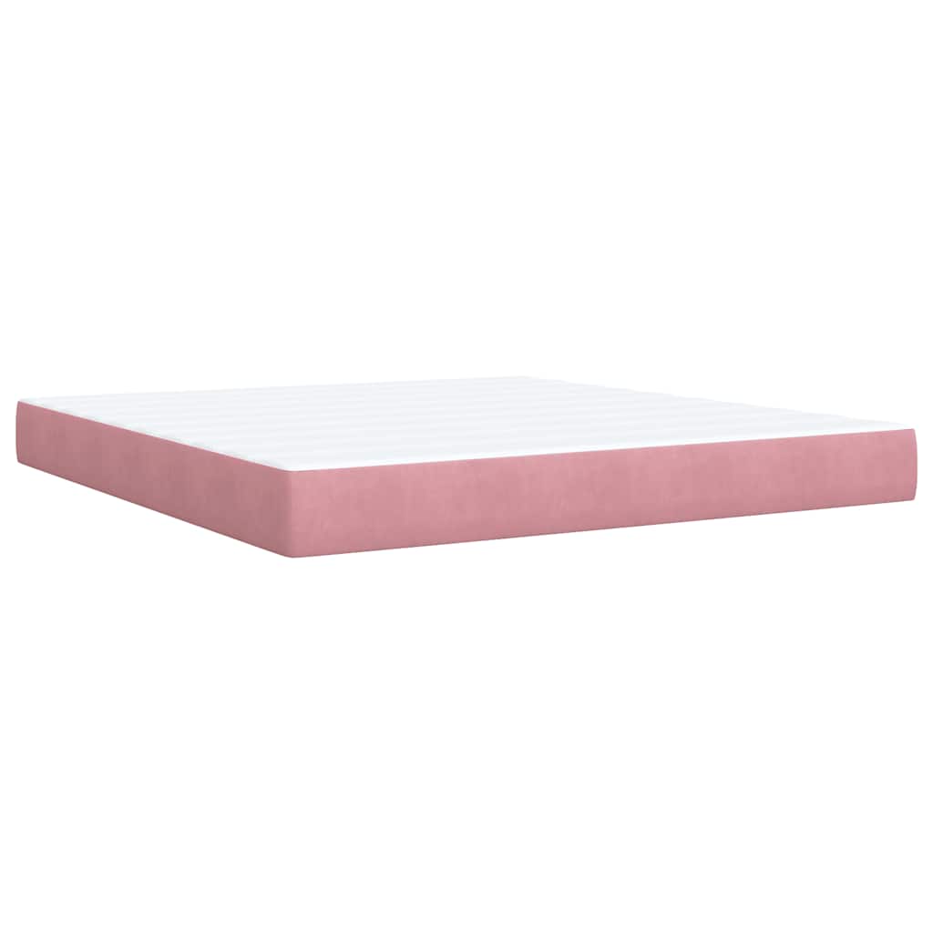 Giroletto a Molle con Materasso Rosa 180x200 cm in Velluto | homemem39