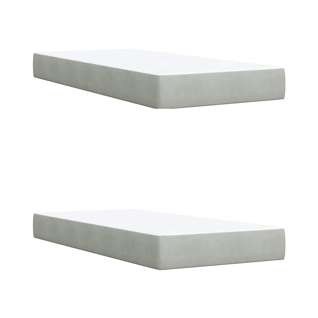 Giroletto a Molle con Materasso Grigio Chiaro 200x200cm Velluto | homemem39