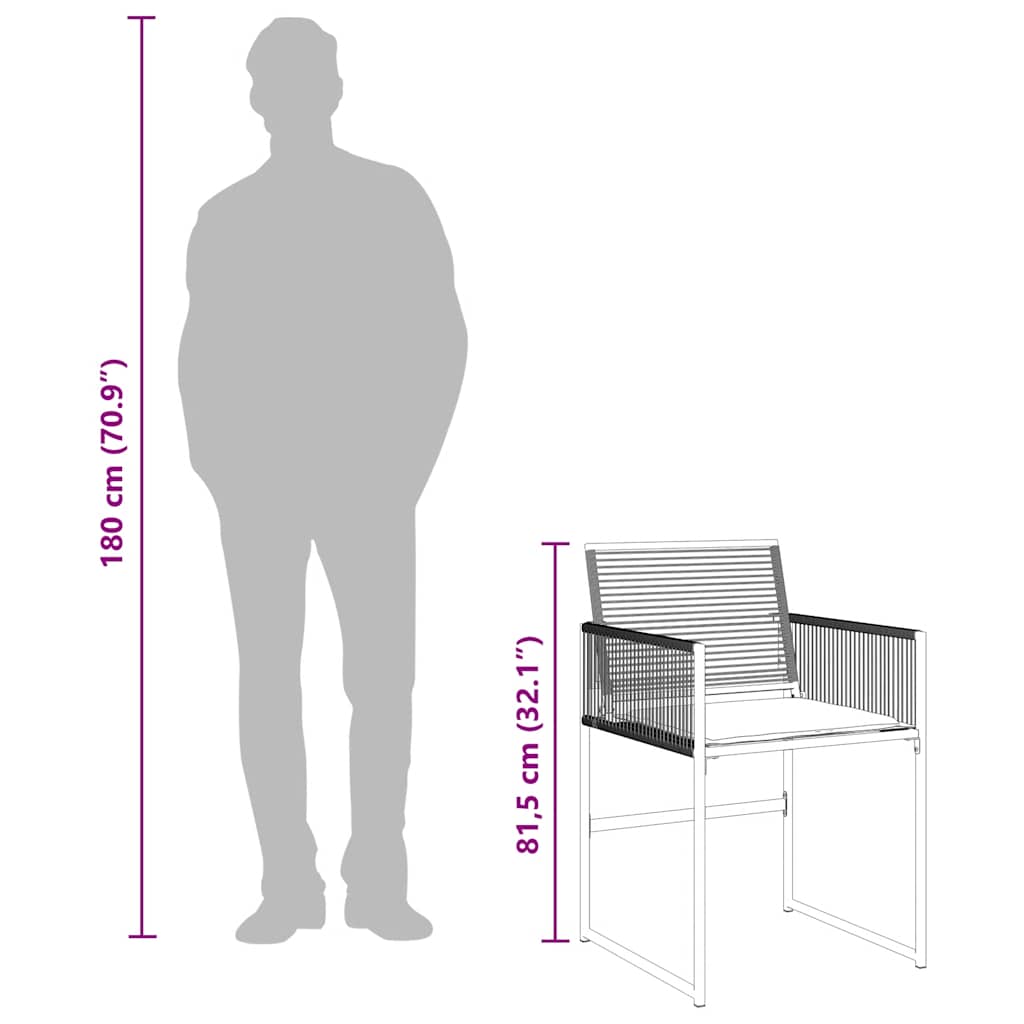 Set da Pranzo da Giardino 5 pz Nero con Cuscini in Polyrattan | homemem39