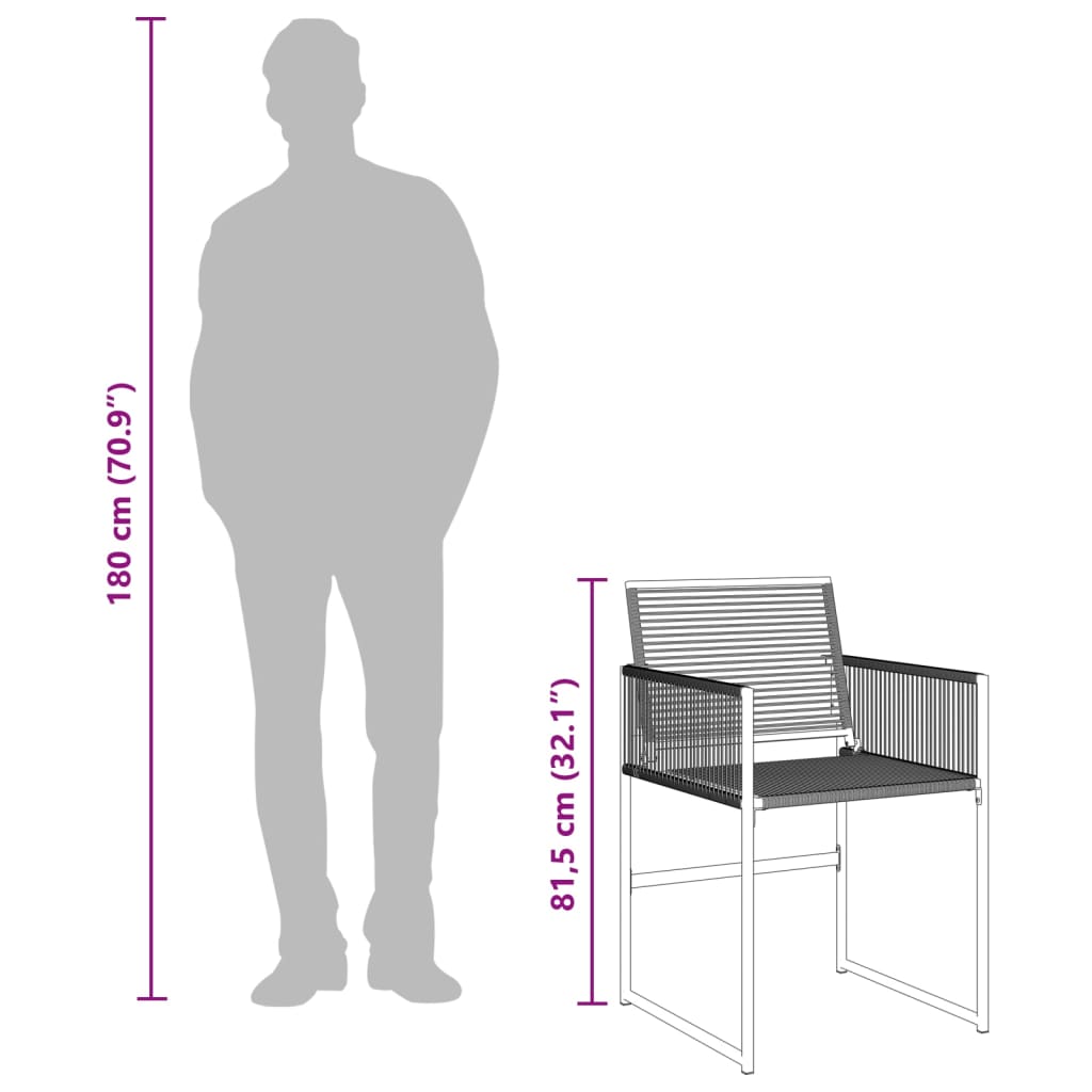 Set da Pranzo da Giardino 5 pz Nero in Polyrattan | homemem39