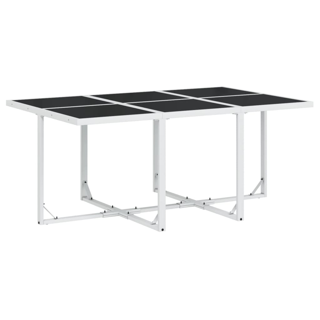 Set da Pranzo da Giardino 7 pz con Cuscini Bianco in Textilene | homemem39