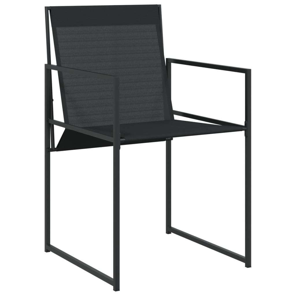 Set da Pranzo da Giardino 9 pz Nero in Textilene - homemem39