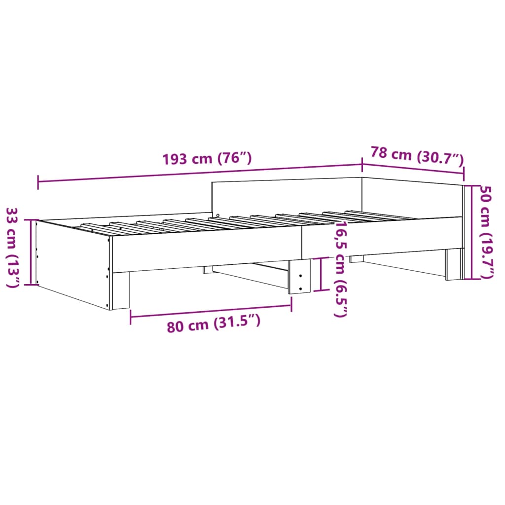 Giroletto Bianco 75x190 cm in Legno Multistrato | homemem39
