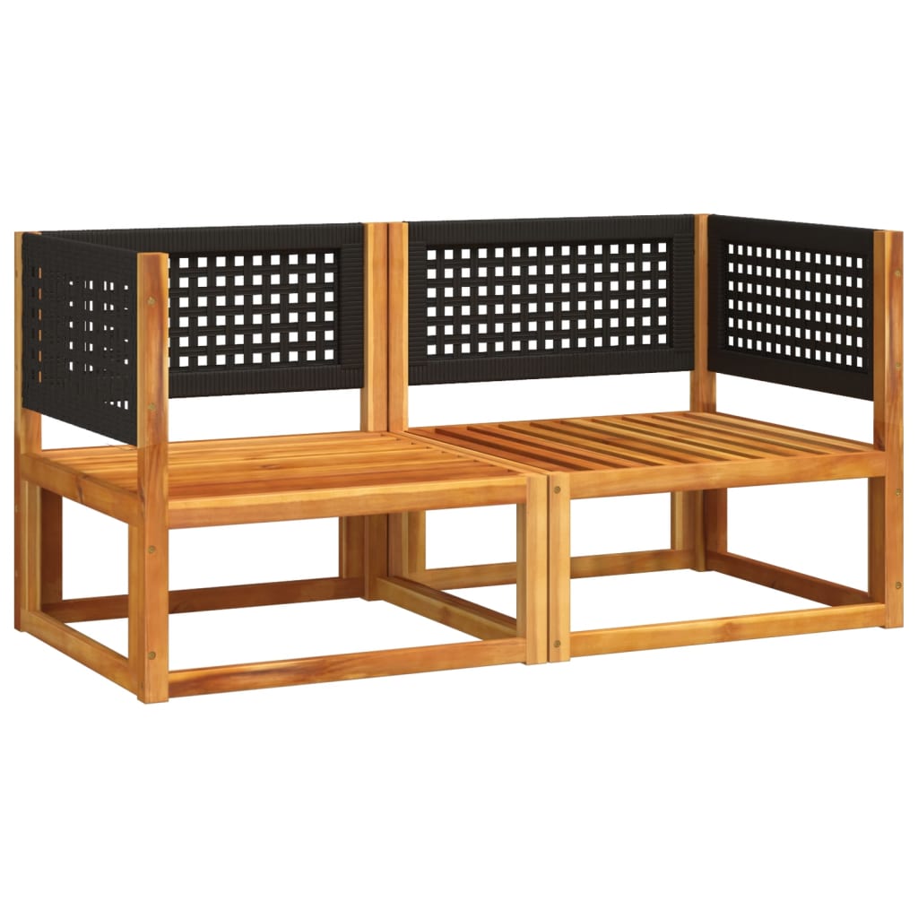 Divani da Giardino Angolari con Cuscini 2 pz in Legno di Acacia e Rattan | homemem39