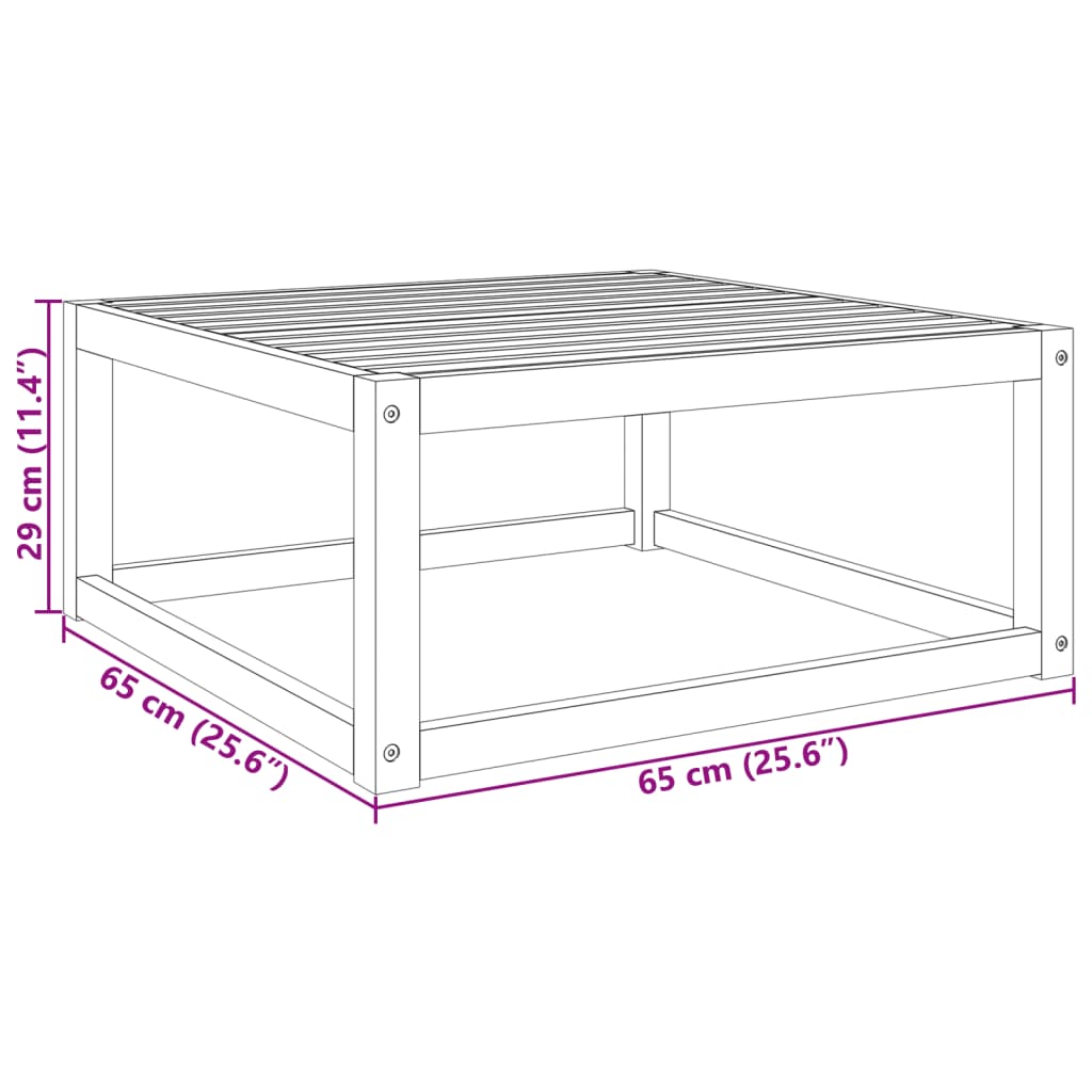 Tavolo da Giardino 65x65x29 cm in Legno Massello di Acacia | homemem39