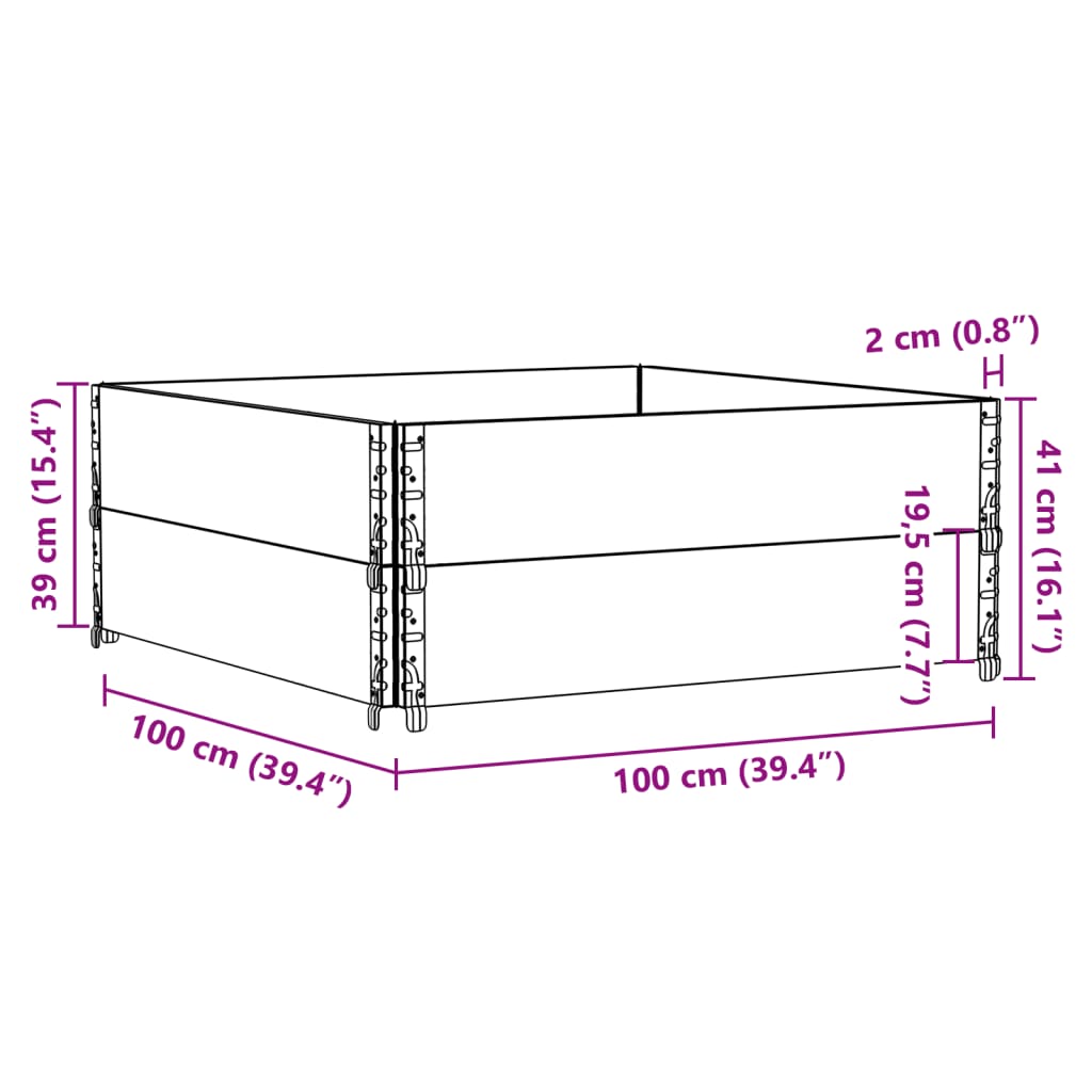 Fioriera da Giardino Marrone 100x100 cm Legno Massello di Pino | homemem39